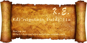 Königstein Eulália névjegykártya
